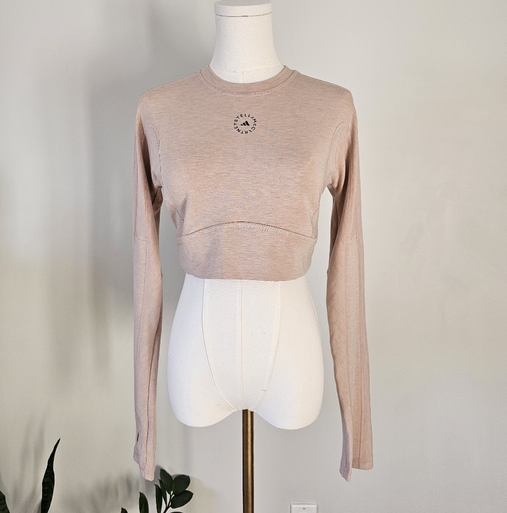 Adidas by Stella McCartney M Women's Light Pink Long Sleeve Crop Top